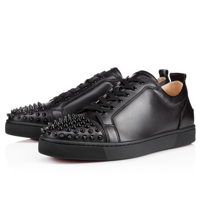 Christian Louboutin Louis Junior Calf Leather Black Low Unboxing On Foot  Review 